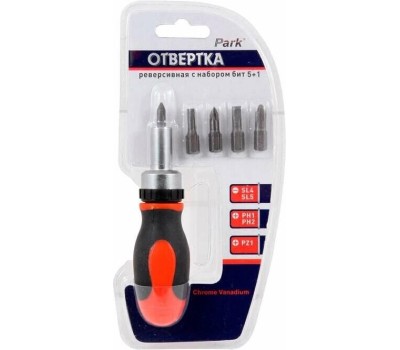 отвертка PARK OTV07NB отвертка реверсивная с набором бит 5+1 (356207)