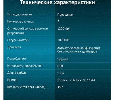 Мышь ОКЛИК 185M черный
