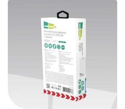 АЗУ MORE CHOICE (4627151191386) AC22m 2USB 2.4A для micro USB White