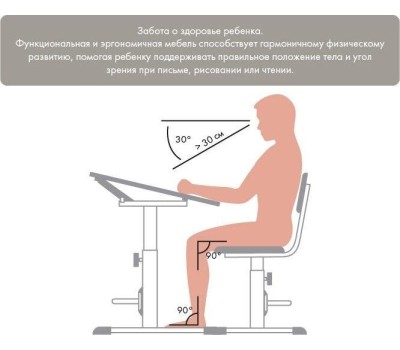 Парта POLINI Растущая парта-трансформер Polini kids Simple М1 75х55 см, белый-синий (1кор)