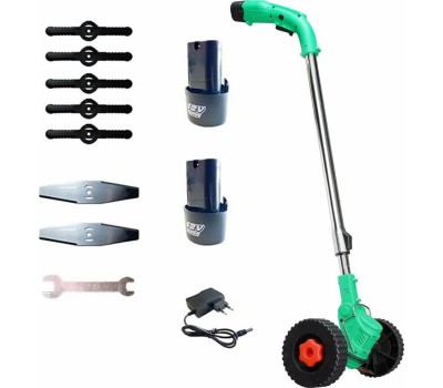 Триммер-газонокосилка ZITREK GreenCut 12 Pro (12В, Li-ion аккумулятор 2шт, колеса) 082-2004 (1 коробка)