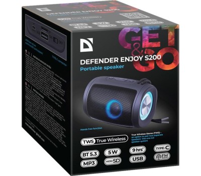 Портативная колонка DEFENDER (65200) ENJOY S200 черный