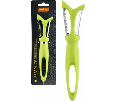 Овощечистка MALLONY Овощечистка SEMPLICE, р-р 18*4,3*2,4 см, с двумя вертикальными лезвиями, пластиковой ручкой