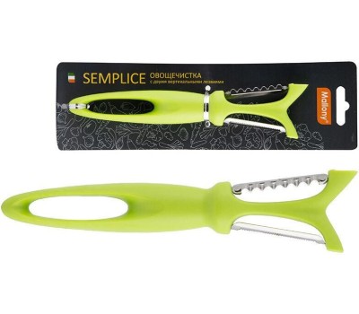 Овощечистка MALLONY Овощечистка SEMPLICE, р-р 18*4,3*2,4 см, с двумя вертикальными лезвиями, пластиковой ручкой