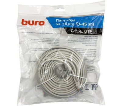 BURO Патч-корд UTP 4 пары cat5E CCA molded 25м серый RJ-45 (m)-RJ-45 (m)