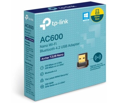 TP-LINK Archer T2UB Nano AC600 Ультракомпактный двухдиапазонный Wi-Fi USB-адаптер Bluetooth 4.2