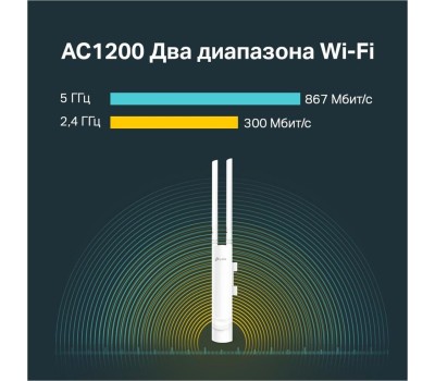 Точка доступа TP-LINK Точка доступа EAP225-outdoor, AC1200, 2.4/5ГГц, 1xRJ45, белый