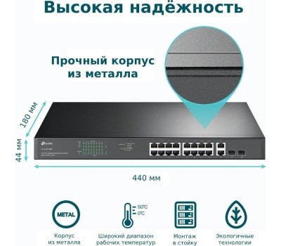 Коммутатор TP-LINK Коммутатор TL-SG1218MP, неуправляемый