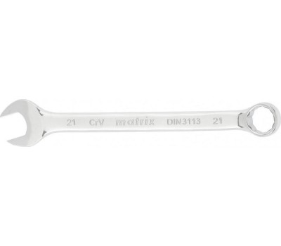Комбинированный ключ MATRIX Ключ комбинированный, 21 мм, CrV, полированный хром 15165