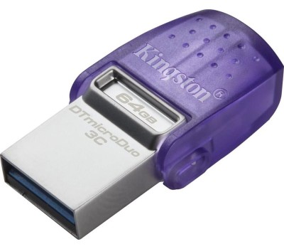 Флешка KINGSTON Флешка USB DataTraveler microDuo 3C 64ГБ, USB3.0, фиолетовый [dtduo3cg3/64gb]