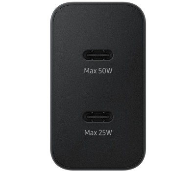 СЗУ SAMSUNG Сетевое зарядное устройство EP-T5020X, 2xUSB-C, USB-C, 50Вт, 3A, черный [ep-t5020xbegeu]