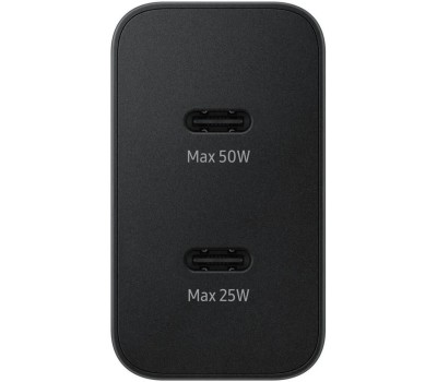 СЗУ SAMSUNG Сетевое зарядное устройство EP-T5020X, 2xUSB-C, USB-C, 50Вт, 3A, черный [ep-t5020xbegeu]