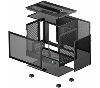 DEEPCOOL Корпус miniITX CH160, Mini-Tower, без БП, черный [r-ch160-bkngi0-g-1]