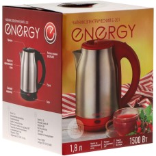Чайник электрический ENERGY E-201 (1,8 л, диск) стальной, красный