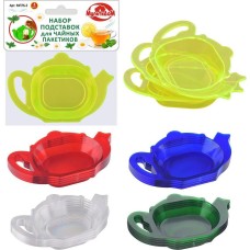 MULTIDOM Н-р подставок д/чайн пакетиков (4шт) 11x7см (Россия) МП76-2