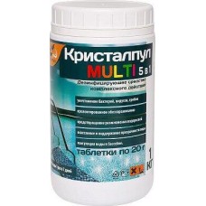 Дезинфицирующее средство КРИСТАЛПУЛ MULTI 5 в 1 для бассейнов, табл. 20 г, банка 1 кг 107663