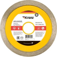 Диск алмазный KRANZ (KR-90-0110) Диск алмазный отрезной сплошной 115x22,2x1,8x10мм