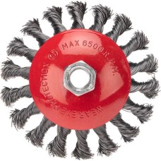 Щетка коническая KRANZ (KR-91-1202) Щетка коническая для УШМ, крученая стальная проволока, 115мм, М14