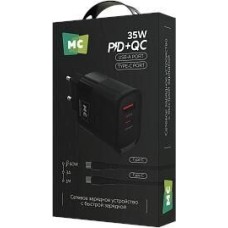 СЗУ MORE CHOICE (4620202555601) NC82a 1USB+1Type-C 3.0A PD 35W+QC3.0 для Type-C Type-C Black