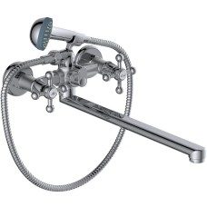 Смеситель GR 123130- Смеситель д/ванны с 2-мя рукоятками с изливом F-35см. перекл.душа