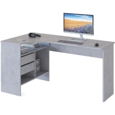 СОКОЛ Стол для компьютера СПм-25 Л столешница ЛДСП бетон 145x74x81см (00-00011530)