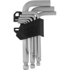 Набор ключей СИБРТЕХ Набор ключей имбусовых, HEX, 2-12 мм, CrV, 9 шт., с шаром 123637