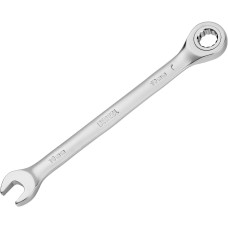 Ключ DENZEL Ключ комбинированный трещоточный, 10 мм, CrV, матовый хром 14704