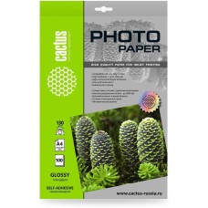CACTUS Фотобумага CS-GSA4130100 A4/130г/м2/100л. глянцевое самоклей. для струйной печати