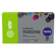 Картридж струйный CACTUS Картридж струйный CS-EPT41F2 T41F2 голуб.пигм. (350мл) для Epson SureColor SC-T5400M/SC-T3405/SC-T5405 с чипом