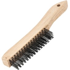 СИБРТЕХ Щетка зачистная четырехрядная, закаленная прямая проволока с деревянной ручкой 74804