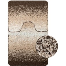САНАКС - Коврик в ванную ШАГГИ двойной, КОРИЧНЕВЫЙ, ПЕРЕХОД, 60х100 + 50х60 см, 100% полиэстер 00152
