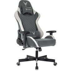 KNIGHT Кресло игровое Regal Fabric серый/светло-серый искусственная замша крестов. металл