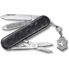 VICTORINOX Нож перочинный Classic Brilliant Carbon (0.6221.90) 58мм 5функц. черный/серебристый подар.коробка