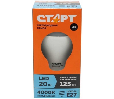 Лампа светодиодная СТАРТ (17284) LEDGLSE27 20W40 WS