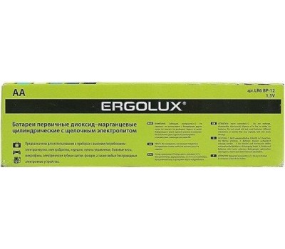 Элементы питания ERGOLUX (11749) LR6 Alkaline BP-12