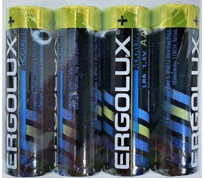 Элементы питания ERGOLUX (11749) LR6 Alkaline BP-12