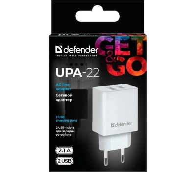 Универсальные адаптеры питания DEFENDER (83580) UPA-22 белый