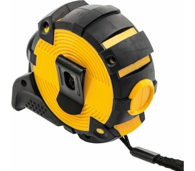 Рулетка DENZEL Рулетка 5м х 19мм, автоматич. фиксац., нейлон. покрытие, магнит. зацеп, двухстор. разметка 31521