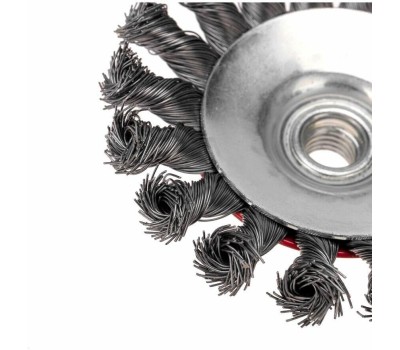 Щетка коническая KRANZ (KR-91-1202) Щетка коническая для УШМ, крученая стальная проволока, 115мм, М14