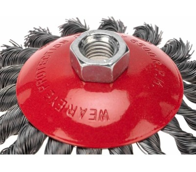 Щетка коническая KRANZ (KR-91-1202) Щетка коническая для УШМ, крученая стальная проволока, 115мм, М14