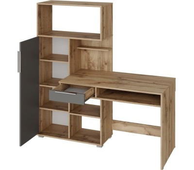 Стол НК-МЕБЕЛЬ КВАДРО стол письменный Дуб Вотан/Графит 74264629 (3 кор.)