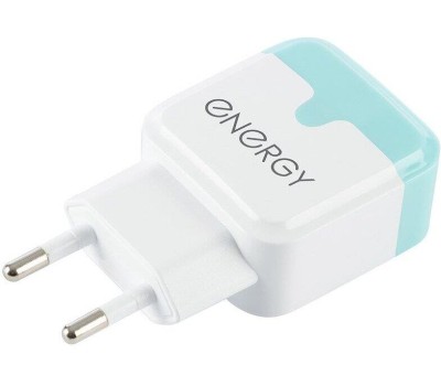 ENERGY Сетевое зарядное устройство ET-33, 2 USB разъёма, 2,1А, цвет - белый (104291)