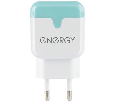 ENERGY Сетевое зарядное устройство ET-33, 2 USB разъёма, 2,1А, цвет - белый (104291)