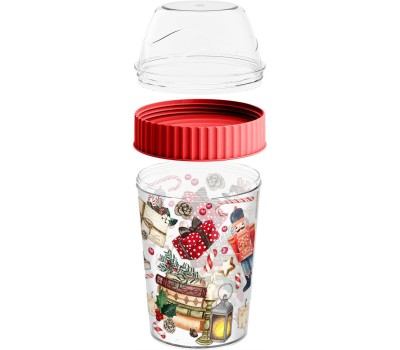 Стакан HOMVER Игрушки для завтрака 440мл с декором (красный) 223137306/03