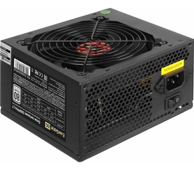 Exegate EX282040RUS Блок питания 500W Exegate 500PPH-LT, 80+,RTL ATX, black, APFC, 12cm, 24p, (4+4)p, 5*SATA, 3*IDE