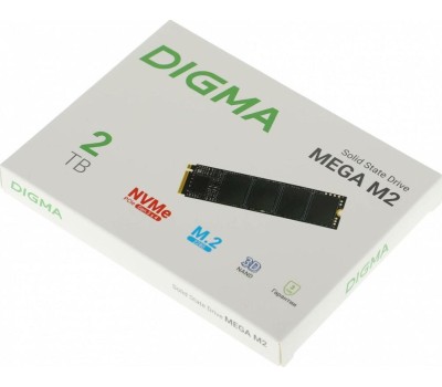 Накопитель SSD DIGMA SSD накопитель Mega M2 DGSM3002TM23T 2ТБ, M.2 2280, PCIe 3.0 x4, NVMe, M.2, rtl