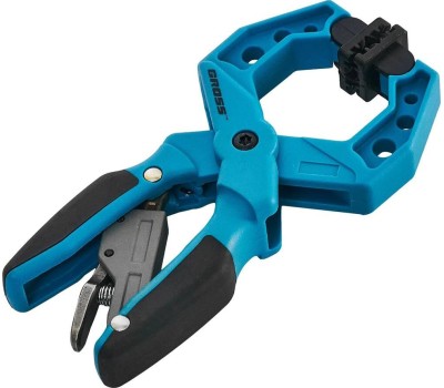 Струбцина GROSS Струбцина клещеобразная 1-1/2, пластиковый корпус, храповой механизм жесткой фиксации, 38 мм 20801