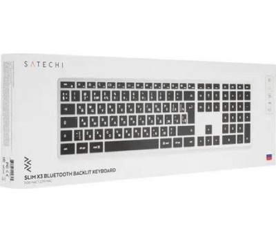 SATECHI Беспроводная клавиатура Slim X3 Bluetooth Keyboard-RU. Раскладка - Русская. Цвет- Серый космос