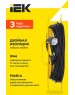 IEK Удлинитель силовой УР30, розеток 1шт, 3x1.0 кв.мм, 10A, 30м, ПВС, рамка пластиковая, черный [wkf14-10-01-30]