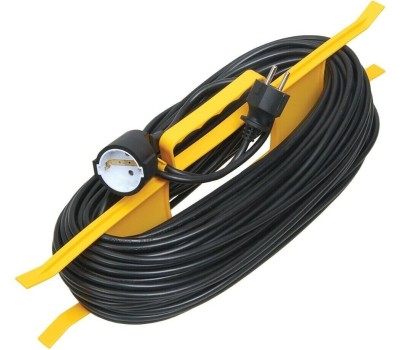 IEK Удлинитель силовой УР30, розеток 1шт, 3x1.0 кв.мм, 10A, 30м, ПВС, рамка пластиковая, черный [wkf14-10-01-30]